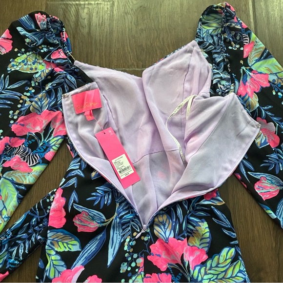 Lilly Pulitzer Lila Long Sleeve Dress Onyx Earned Stripes - Picture 16 of 16